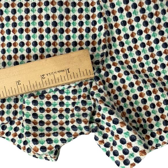 By Anthropologie Brown Navy Green Polka Dot Georgie Scallop Hem Shorts size 6 - Picture 7 of 12